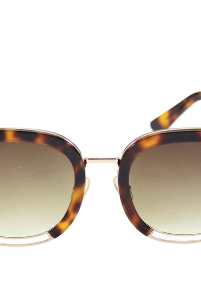 Valentino Womens Round Frame Tortoiseshell Sunglasses Plastic Brown