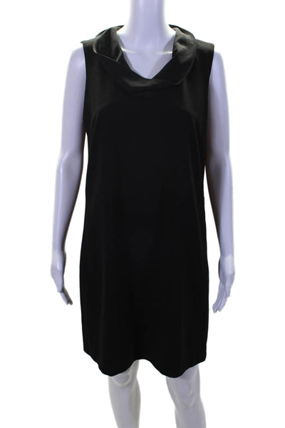 Nanette Lepore Womens Side Zip Sleeveless Cowl Neck Shift Dress Black Size 8