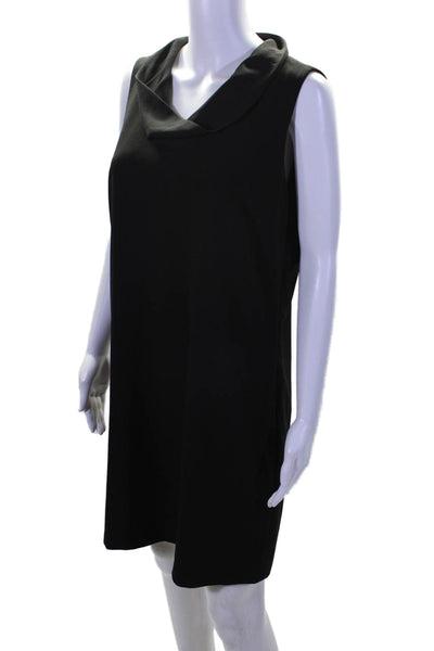 Nanette Lepore Womens Side Zip Sleeveless Cowl Neck Shift Dress Black Size 8