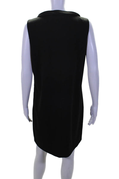 Nanette Lepore Womens Side Zip Sleeveless Cowl Neck Shift Dress Black Size 8