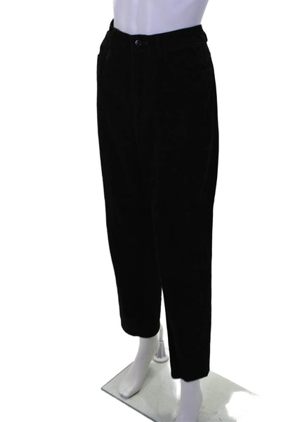 Classiques Entier Womens Zipper Fly High Rise Suede Straight Leg Pants Black 12