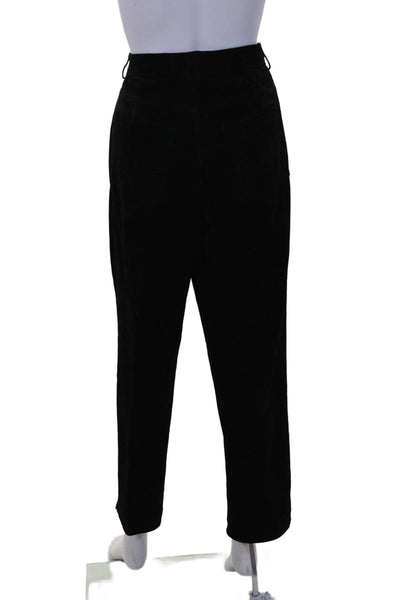 Classiques Entier Womens Zipper Fly High Rise Suede Straight Leg Pants Black 12