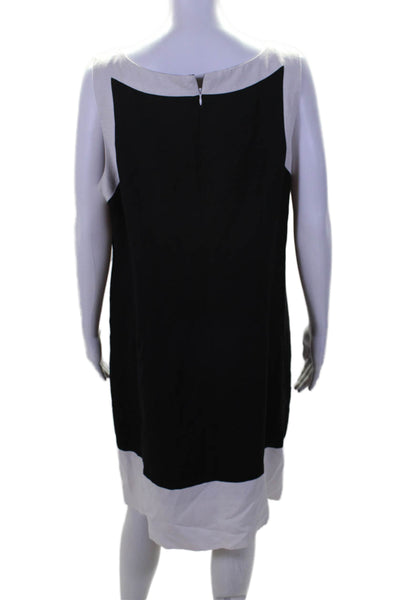 Jessica Howard Womens Back Zip Scoop Neck Embroidered Dress Black White Size 16