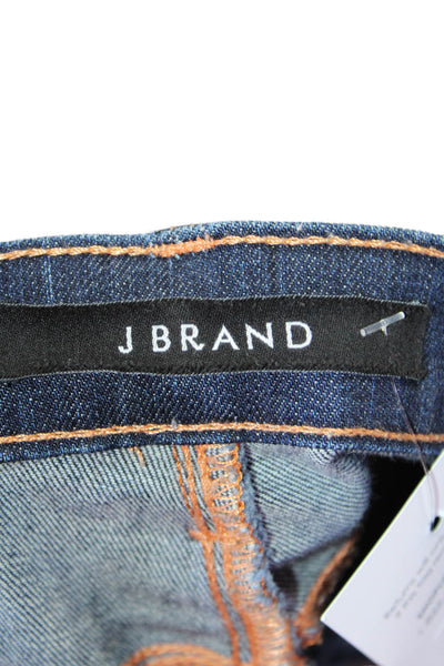 J Brand Womens Cotton Denim Mid Rise Dark Wash Tapered Rail Jeans Blue Size 28