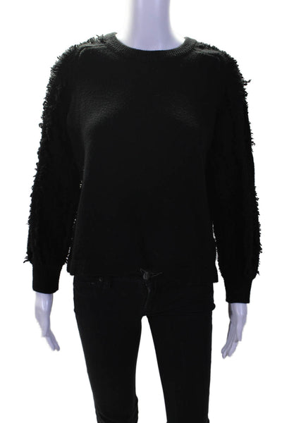 1. State Womens Crewneck Long Sleeve Thick Knit Sweater Black Small