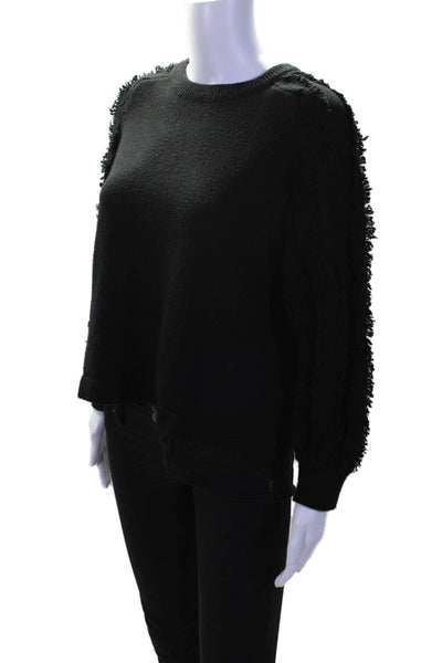 1. State Womens Crewneck Long Sleeve Thick Knit Sweater Black Small