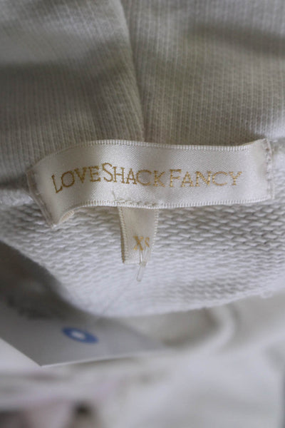 Love Shack Fancy Womens Pullover Tie Dyed Hoodie Sweater White Multi Size XS