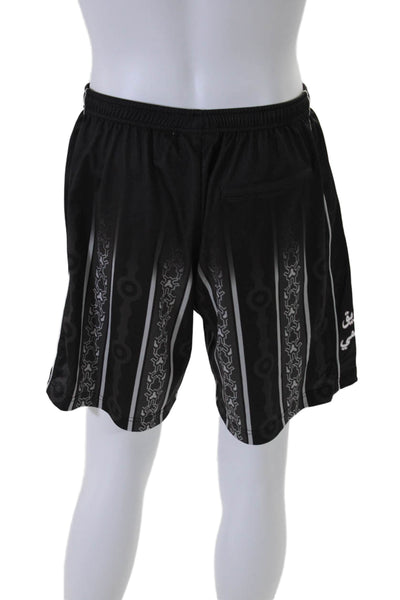 Supreme Mens Elastic Waist Drawstring Athletic Shorts Black Size Medium