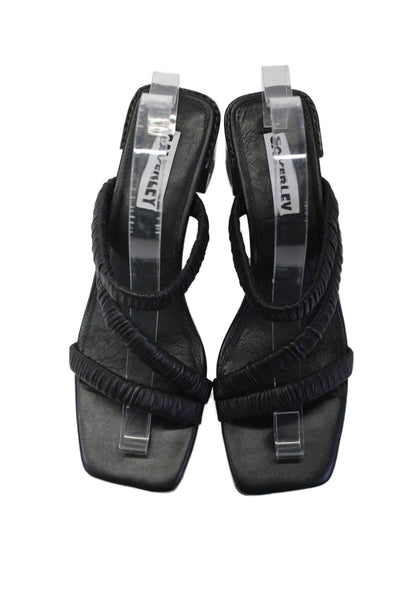 Caverley Womens Block Heel Strappy Sandals Black Leather Size 39