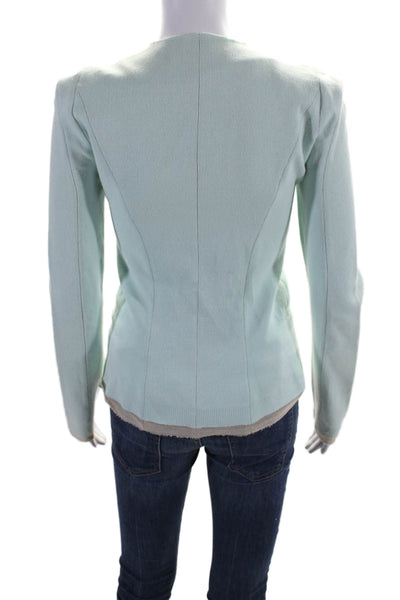 Hotel Particulier Womens Cotton Light Blue Full Zip Long Sleeve Jacket Size S