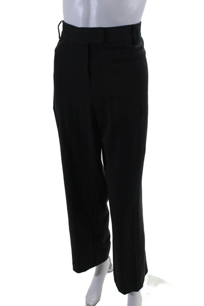 Staud Womens High Rise Straight Leg Flat Front Trousers Black Size 12