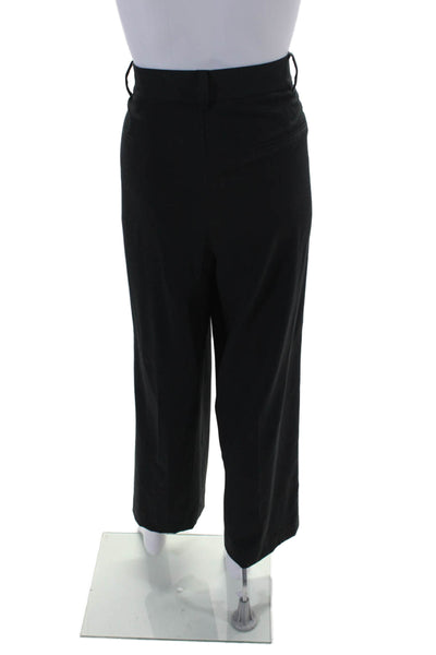 Staud Womens High Rise Straight Leg Flat Front Trousers Black Size 12