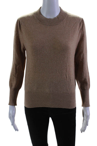 Raffi Womens Pullover Long Sleeve Crew Neck Cashmere Sweater Brown Size Small