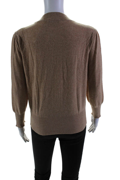 Raffi Womens Pullover Long Sleeve Crew Neck Cashmere Sweater Brown Size Small