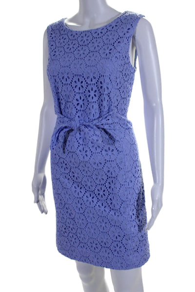 Lilly Pulitzer Womens Eyelet Sleeveless Dress Periwinkle Blue Cotton Size 6