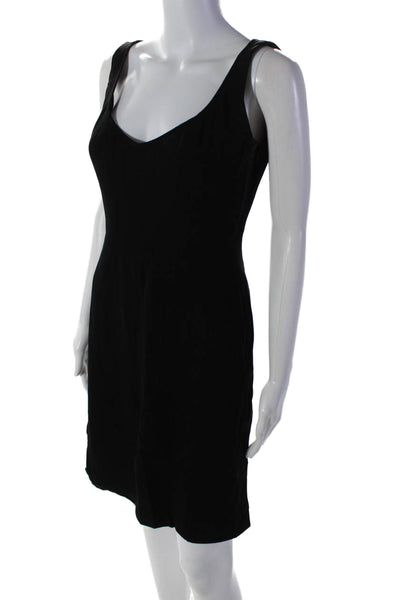 Elie Tahari Womens Solid Black Scoop Neck Sleeveless Lined Shift Dress Size 2