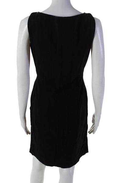 Elie Tahari Womens Solid Black Scoop Neck Sleeveless Lined Shift Dress Size 2