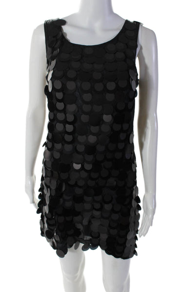 Tory Burch Womens Silk Black Large Sequins Sleeveless Mini Dress Size 4