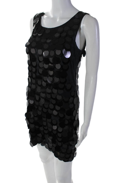 Tory Burch Womens Silk Black Large Sequins Sleeveless Mini Dress Size 4