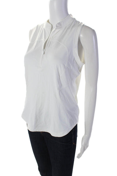 Lululemon Womens Sleeveless Half Zip Crew Neck Lightweight Top White Size 6