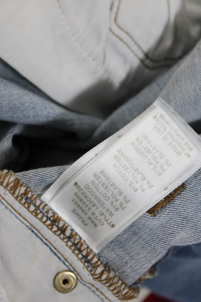 Frame Denim Womens High Rise Distressed Skinny Cropped Jeans Blue Size 28