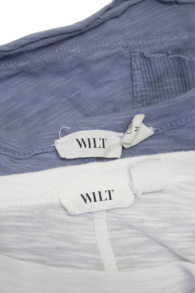 Wilt Womens Cotton Round Neck Long Sleeve Pullover Top Blue Size M Lot 2