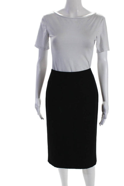 Marc Jacobs Womens High Waist Knee Length Back Slit Pencil Skirt Black Size 4