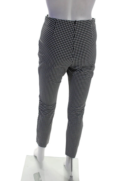 Rag & Bone Womens Gingham Plaid High Rise Slim Leg Pants Black White Size 4