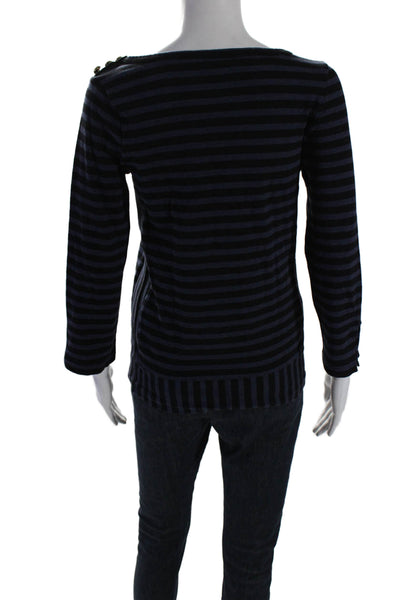 Marc By Marc Jacobs Womens Striped Sweater Blue Black Cotton Size Small