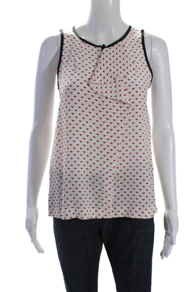 Marc By Marc Jacobs Womens Silk Abstract Print Tank Top White Size Extra Small