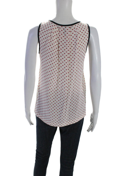 Marc By Marc Jacobs Womens Silk Abstract Print Tank Top White Size Extra Small