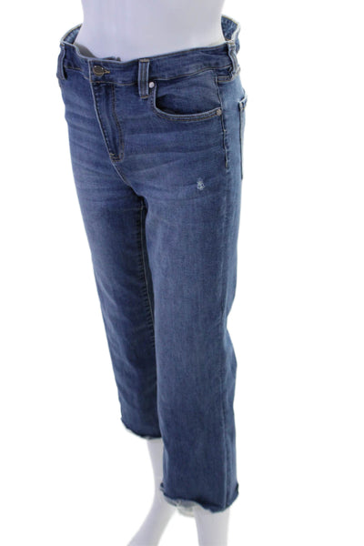 Liverpool Jeans Company Womens Zip Front Straight Leg Jeans Blue 28 in