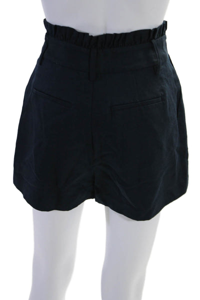 Frame Women's Hook Closure Flat Front Pockets Dress Short Navy Blue Size 0