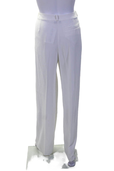 Amanda Uprichard Womens Crepe Pleated Front Mid Rise Dress Trousers White Size M