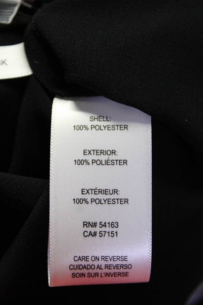 Calvin Klein Womens Striped Long Sleeve Button Up Blouse Top Black Size L