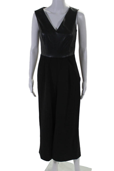 Calvin Klein Womens Patchwork Darted Sleeveless Slip-On Jumpsuit Black Size 2