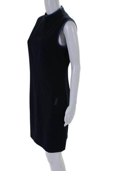 Versace Sport Womens Round Neck Sleeveless Zipped Midi Dress Navy Size EUR 44