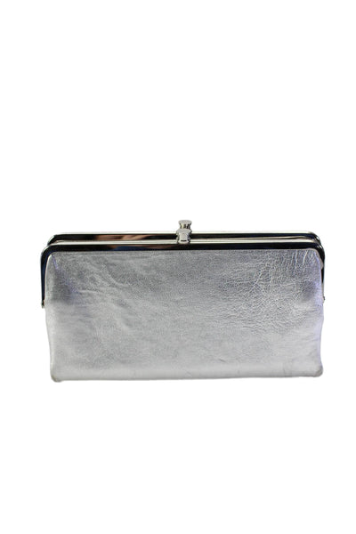 Hobo International Womens Silver Double Push Lock Flap Lauren Clutch Wallet