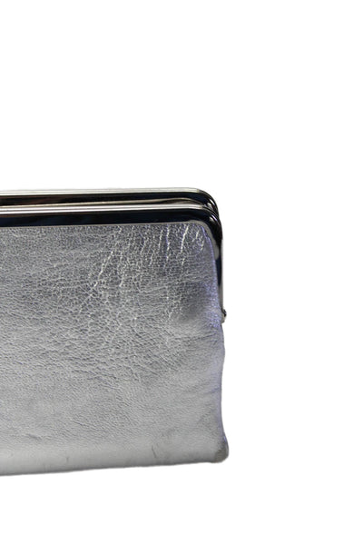 Hobo International Womens Silver Double Push Lock Flap Lauren Clutch Wallet