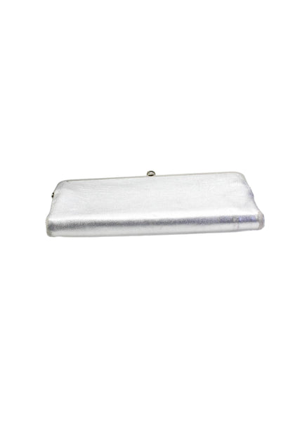 Hobo International Womens Silver Double Push Lock Flap Lauren Clutch Wallet