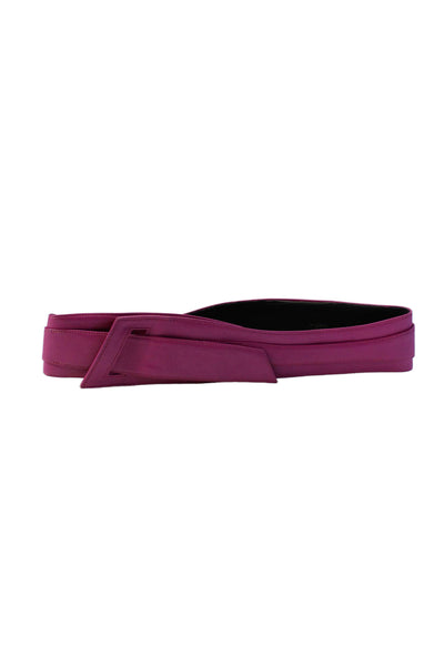 Ungaro Womens Leather Layered Hook + Loop Close Waist Belt Fuchsia Size 40/75