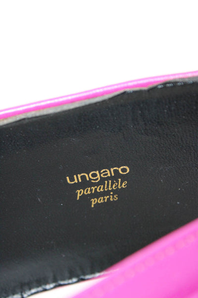 Ungaro Womens Leather Layered Hook + Loop Close Waist Belt Fuchsia Size 40/75