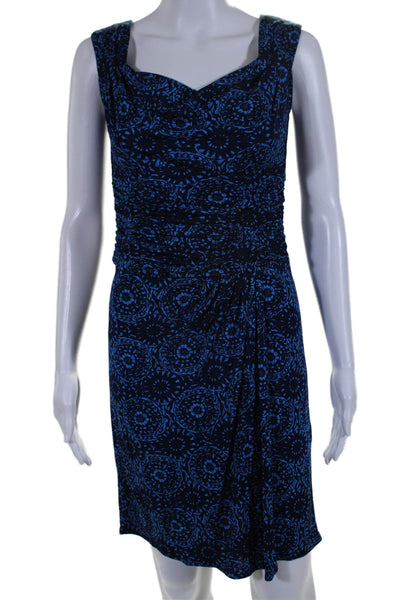 Nanette Lepore Women's Square Neck Sleeveless Wrap Mini Dress Navy Blue Size 0