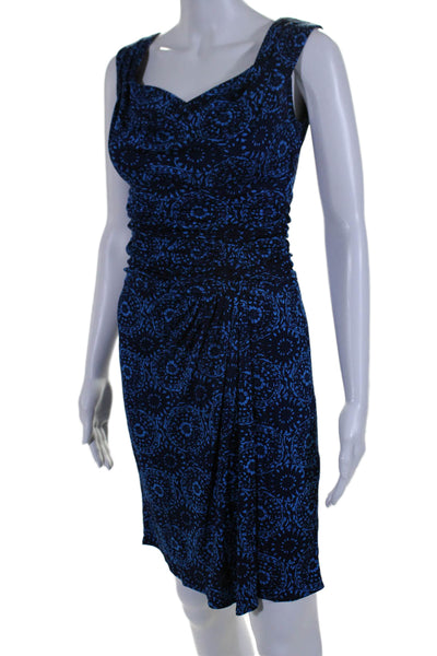 Nanette Lepore Women's Square Neck Sleeveless Wrap Mini Dress Navy Blue Size 0