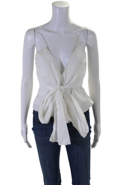 Edun Womens One Shoulder Long Sleeve Basic Blouse White Size 4 US