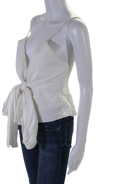 Edun Womens One Shoulder Long Sleeve Basic Blouse White Size 4 US