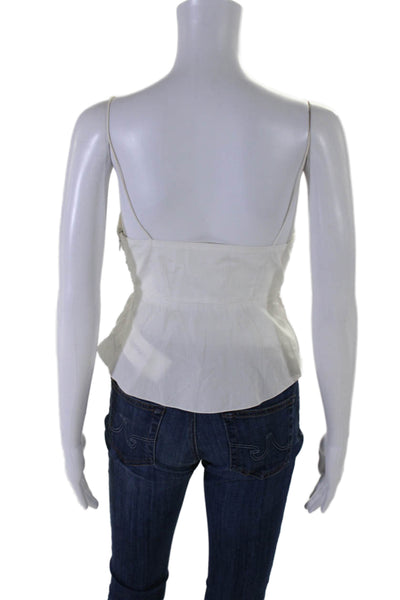 Edun Womens One Shoulder Long Sleeve Basic Blouse White Size 4 US