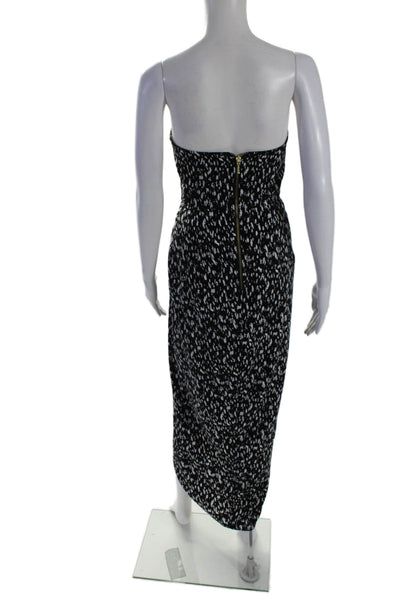 Shona Joy Womens Printed Strapless Sleeveless Maxi Dress Black White Size 2