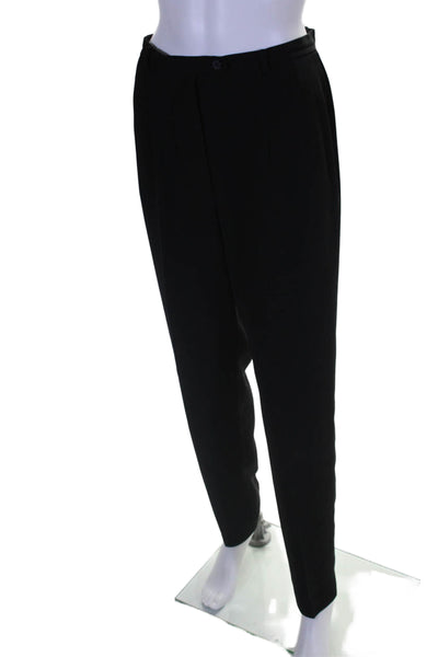 Tahari Womens Zipper Fly Mid Rise Pleated Pinstriped Dress Pants Black Size 8