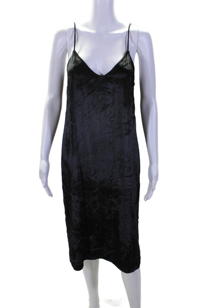 Equipment Femme Womens Spaghetti Strap V Neck Velvet Slip Dress Black Size Small